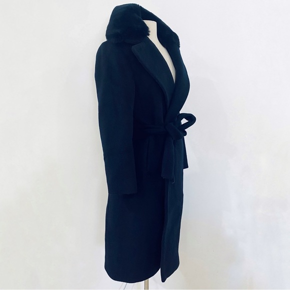 Club Monaco wool blend coat in dark Navy - Picture 3 of 13